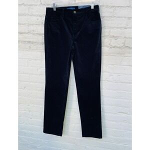 Talbots New High Rise Straight Leg Velvet Corduroy Pants Black Womens Sz. 4